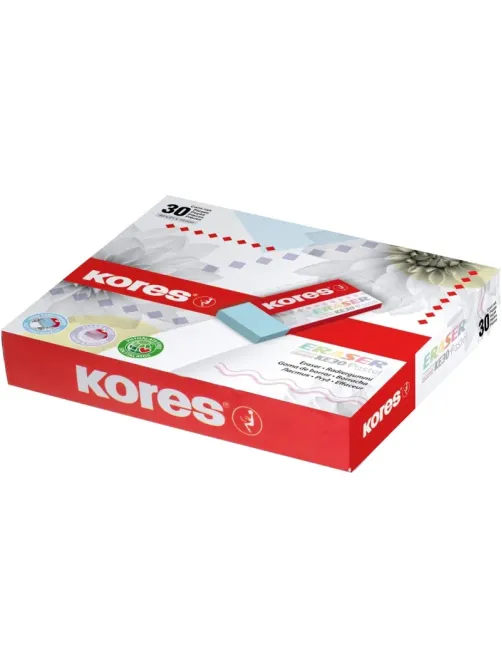 Ластик Kores 40x21x10мм 3 шт/уп, пастельный KE-30, блистер 40315