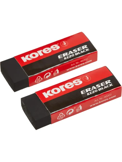 Ластик Kores 2шт/уп, черные