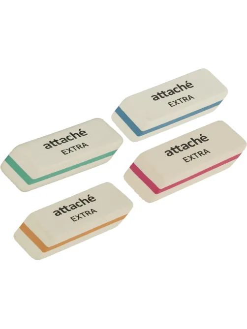 Ластик скошенный Attache Extra, нат.каучук, 50x19x8мм, ассорти