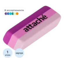 Ластик Attache прямоуг. скош., 49x19x8 мм, термопл.каучук, ассорти