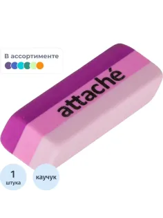 Ластик Attache прямоуг. скош., 49x19x8 мм, термопл.каучук, ассорти