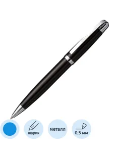 Ручка шариковая  Attache Selection, корп.черный,  стерж.синий, автом