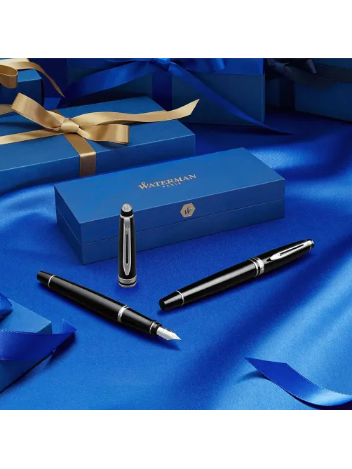 Ручка перьевая WATERMAN EXPERT S0951640 черн. корп, син чернила 0,5мм Франц