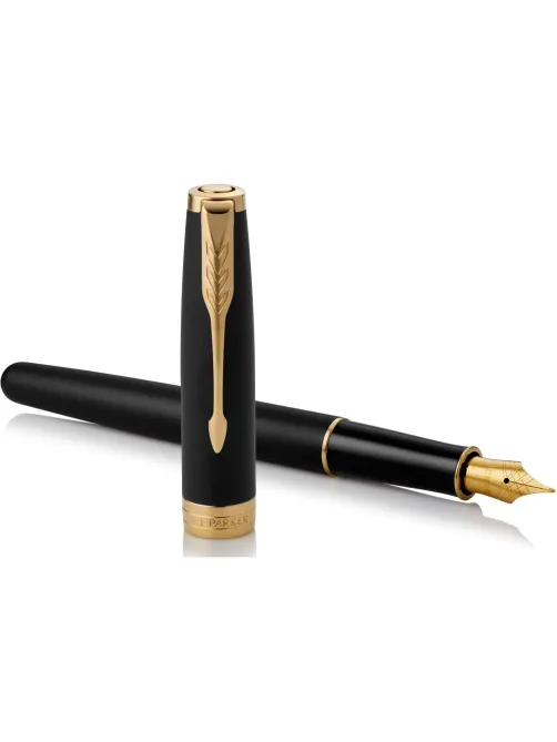 Ручка перьевая  PARKER SONNET MATT BLACK GT 2 черных картр 0,8мм 1931516