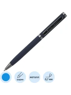 Ручка шариковая BV FIRENZE 1мм син кор син, тубус прямоуг синий 20-0299/03