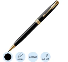 Ручка шариковая автоматическая PARKER SONNET BLACK GT черный 1,0мм 1931497