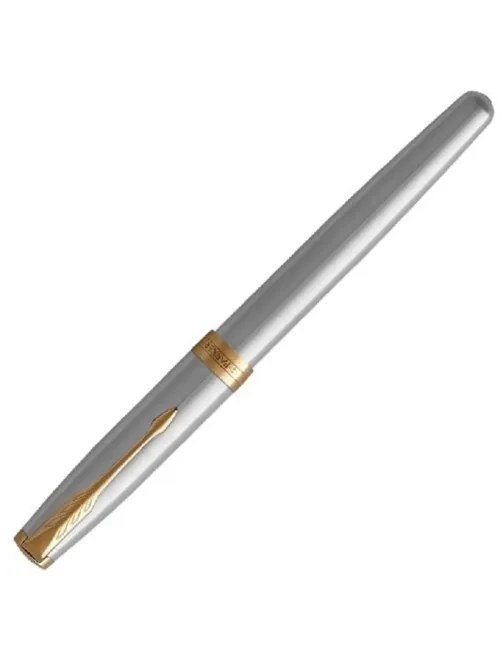 Ручка перьевая PARKER SONNET STAINLESS STEEL GT 2черных картр тонк 1931504