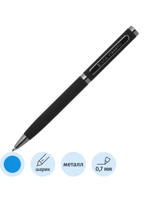 Ручка шариковая BV FIRENZE 1мм син кор черн,тубус прямоуг черный 20-0298/03