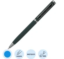 Ручка шариковая BV FIRENZE 1мм син кор зелен,тубус прямоуг черн 20-0300/03