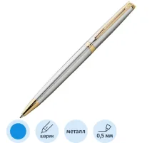 Ручка шариковая WATERMAN HEMISPHERE S0920370 сталь с позол лин сред чер син