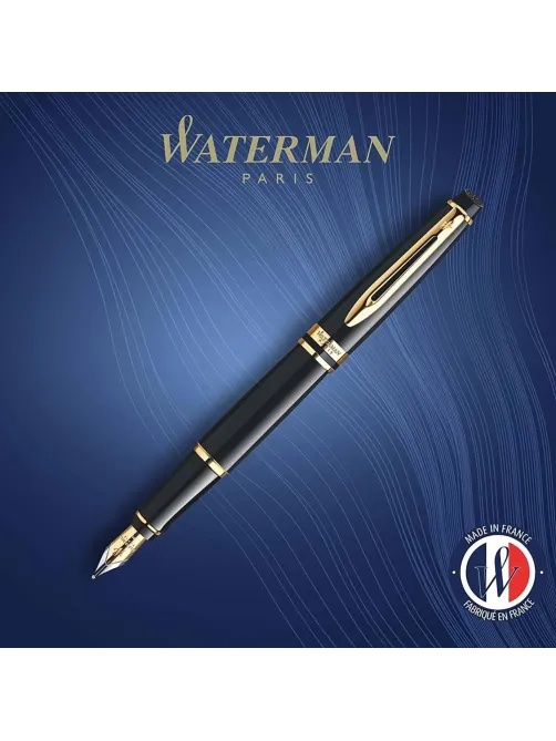 Ручка перьевая WATERMAN EXPERT S0951640 черн. корп, син чернила 0,5мм Франц