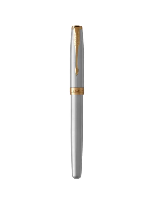 Роллер Parker Sonnet Stainless Steel GT 0,7мм, черный, подар.кор, 1931506