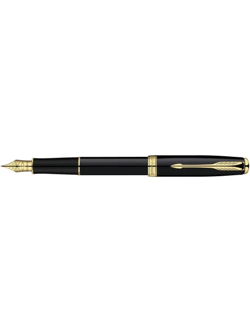 Ручка перьевая  PARKER SONNET MATT BLACK GT 2 черных картр 0,8мм 1931516