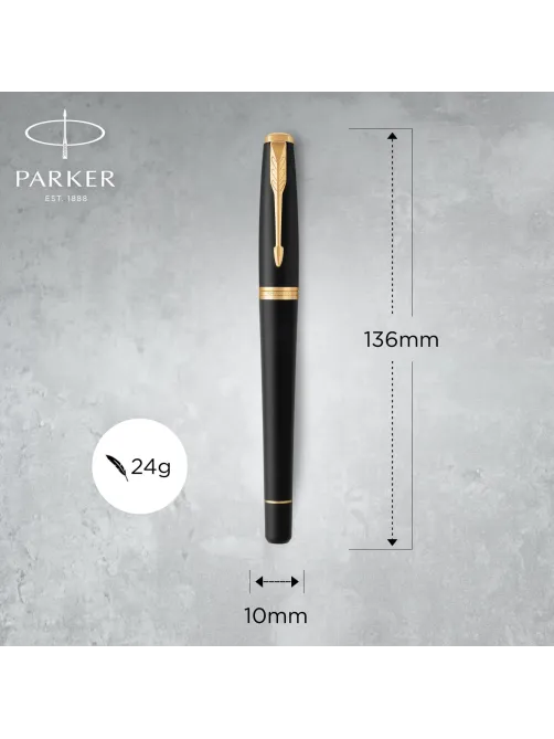 Ручка перьевая Parker Urban Muted Black GT 0,8мм,синий,подар.кор.,1931593