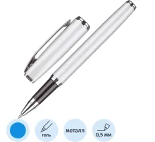 Ручка гелевая  Attache Selection Elegance,сереб.корп ,синий,футляр