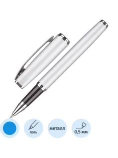 Ручка гелевая  Attache Selection Elegance,сереб.корп ,синий,футляр