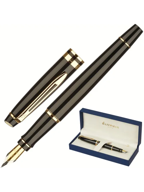 Ручка перьевая WATERMAN EXPERT S0951640 черн. корп, син чернила 0,5мм Франц