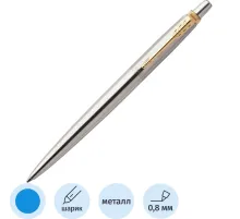 Ручка шариковая PARKER JOTTER STAINLESS STEEL GT синий 1953182