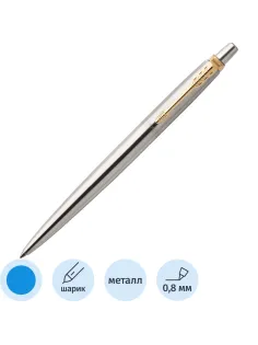 Ручка шариковая PARKER JOTTER STAINLESS STEEL GT синий 1953182