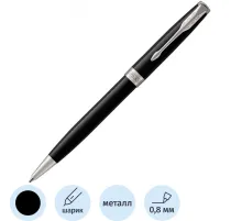 Ручка шариковая  PARKER SONNET MATT BLACK CT черный 0,8мм,шар1,0мм, 1931524