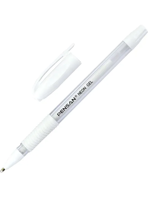 Ручка гелевая неавтомат. PENSAN NEON WHITE1,0мм,бел.черн,манж,2290/12