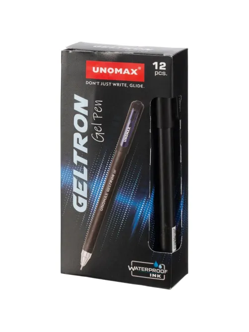 Ручка гелевая неавтомат. Unomax Geltron, д.ш. 0,5 мм, черная
