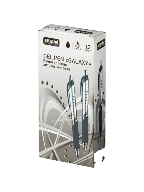 Ручка гелевая автомат.Galaxy,черн.корп,черный,манж