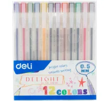 Набор гелевых ручек Deli Delight д.ш.0,5 мм, лин 0,35 мм,12 цв EG119-12C