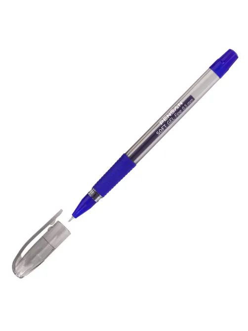 Ручка гелевая неавтомат. PENSAN  SOFT GEL 0,5 синяя,манж