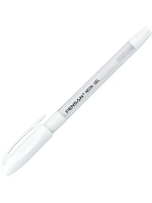 Ручка гелевая неавтомат. PENSAN NEON WHITE1,0мм,бел.черн,манж,2290/12