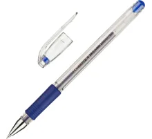 Ручка гелевая неавтомат. CROWN HJR-500R 0,5мм. рез. манж. синий