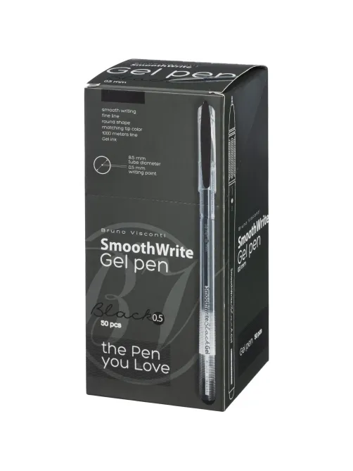 Ручка гелевая неавтомат. SmoothWrite 0.5мм, черный, 20-0393/02