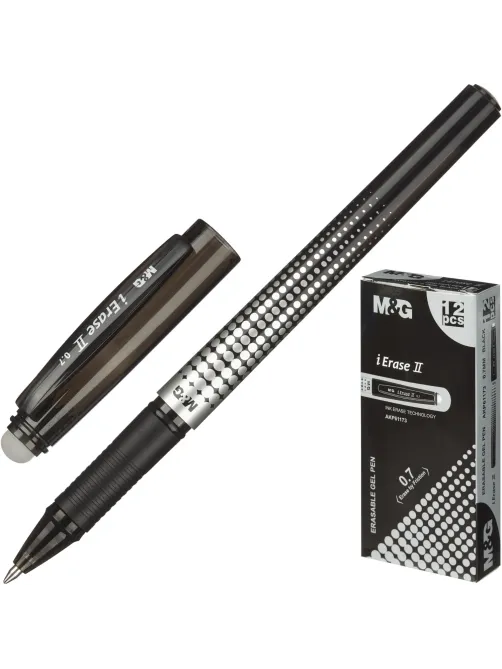 Ручка гелевая стираемая M&G iErase II шар0,7 лин 0,5мм черн AKP61173110700H