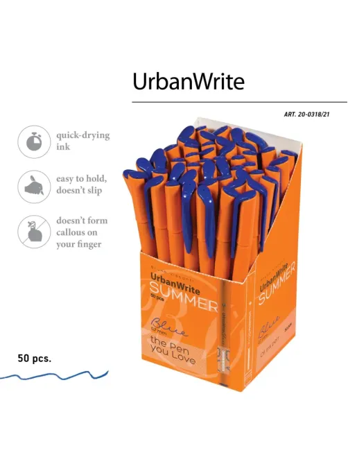 Ручка шариковая неавтомат. UrbanWrite.Summer масл,0,7мм,синяя 20-0318/31