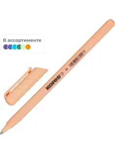 Ручка шариковая неавтомат. KORES Pastel K0R-M,син,масл,асс. 37086