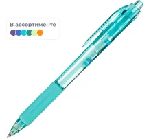 Ручка шариковая автомат. Deli EQ057-BL,син,пулев.нак,0,7мм,рез.грип,4цв.асс