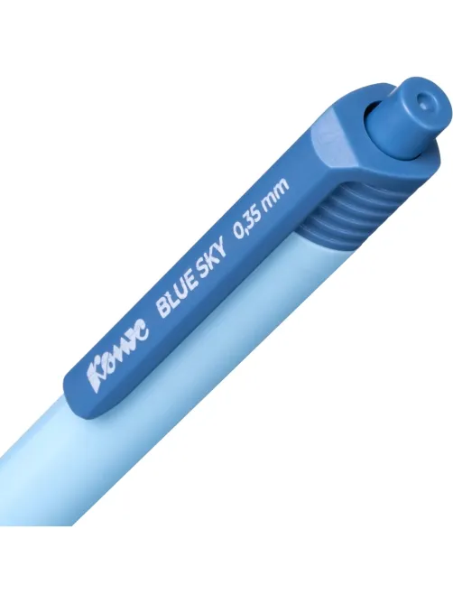 Ручка шариковая автомат. Комус Blue Sky, д.ш. 0,5 мм, гол.корп, манж, синяя