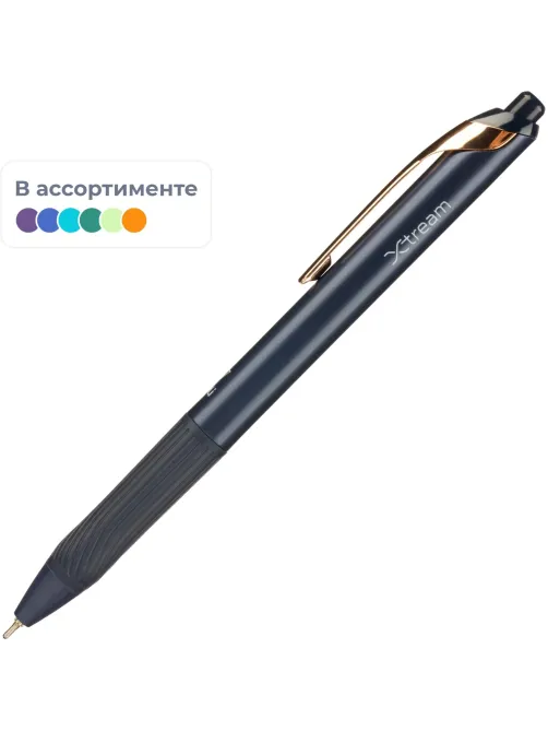 Ручка шариковая автомат. Deli EQ88-BL,син,игол.нак,0,7мм,пониж.вязк,2цв .сс