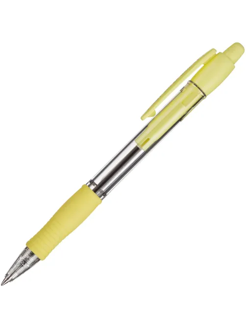 Ручка шариковая автомат. BPGP-10R-F Y SUPER GRIPсин,масл,ж.манж,0,22