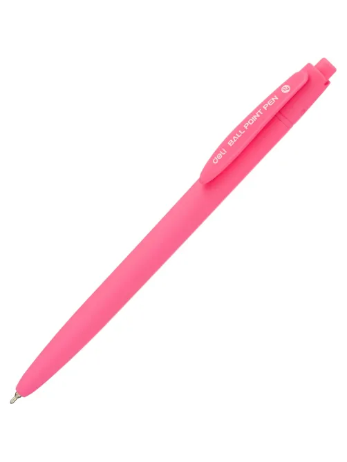 Ручка шариковая автомат. Deli EQ53-BL,гибр.нак0,7,софт-тач,син,в асс
