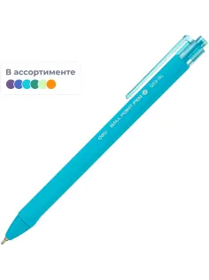 Ручка шариковая автомат. Deli EQ52-BL,гибр.нак 0,7,син.черн,в асс