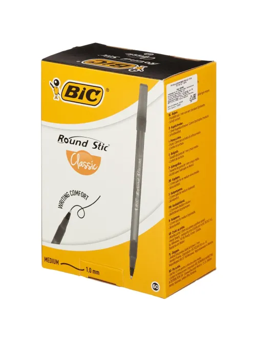 Ручка шариковая неавтомат. Bic Раунд Стик черная, 920568/9205683,0,32 мм