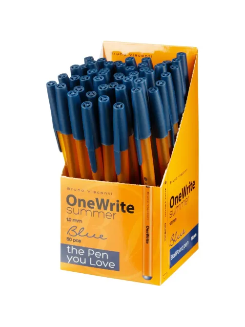 Ручка шариковая неавтомат. OneWrite Summer 1,0мм,лин.0,7мм,син,20-0325/07