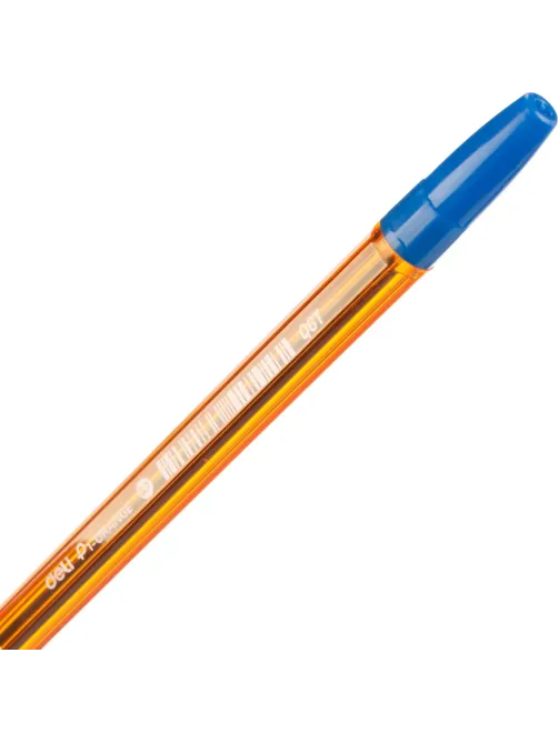 Ручка шариковая неавтомат. Deli P1-Orange EQ6T, пулев.нак,0.7мм,син.черн
