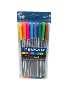 Набор шариковых ручек неавт. PENSAN TRIBALL набор8цв,1,0,масл,1003/PVC8