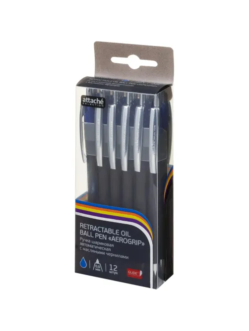 Ручка шариковая автомат. Attache Selection GlideAerogrip   0,5,син