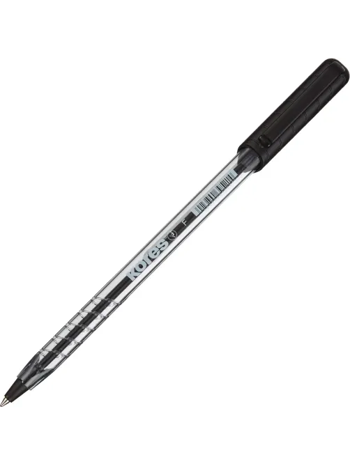 Ручка шариковая неавтомат. KORES К1 F(0,7мм)треуг.корп,черн.ст. 39521
