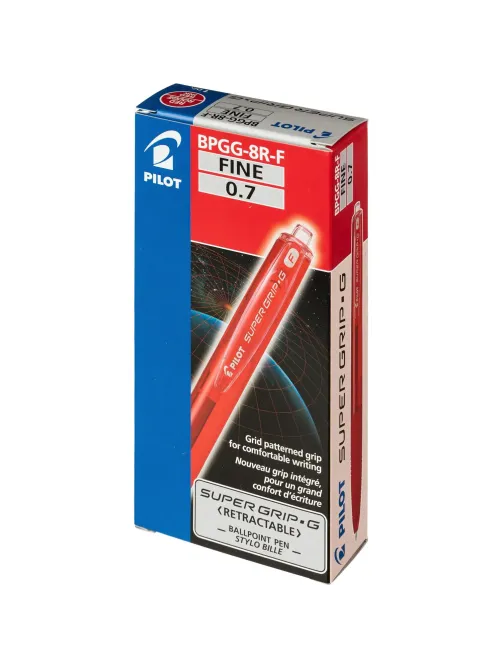 Ручка шариковая автомат. PILOTSuperGrip BPGG-8R-F-Rрез.манж.крас 0.22