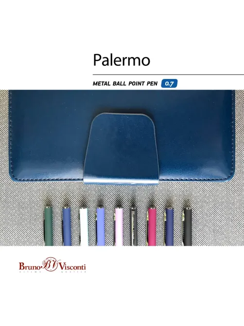 Ручка шариковая автомат. PALERMO зел.мет.корп,0,7мм синяя 20-0250/03