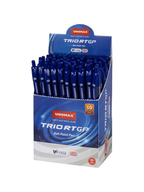 Ручка шариковая автомат. Unimax Glide Trio Steel 0,7мм,син,мас,5шт/уп